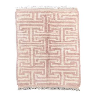 Pink carpet Berbere Beni Ouarain wool