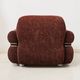 Brown velvet armchair, in the style of Adriano Piazzesi, Italy, 1980s.
