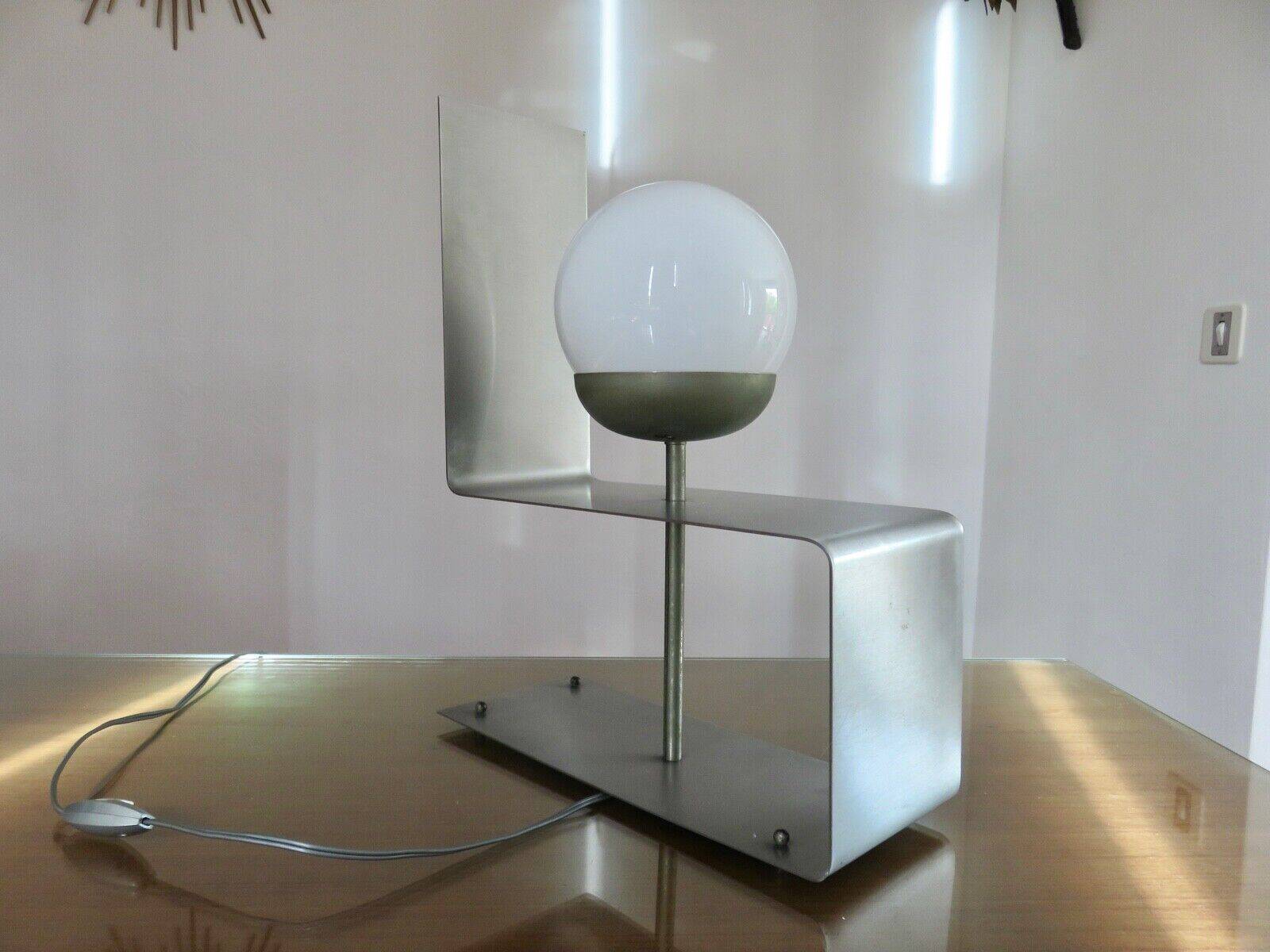 "uginox" lamp in folded, brushed and satin steel 1970