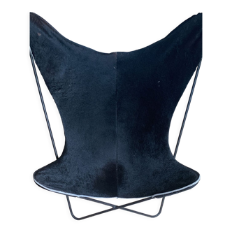 Vintage butterfly armchair with real leather