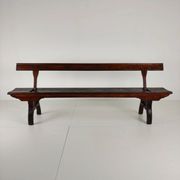 Banc de chemin de fer victorien en pin pitchpin – Halstead’s Makers, Todmorden