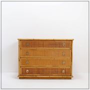 Dal Vera chest of drawers in bamboo and wicker/rattan, Italy 1960s