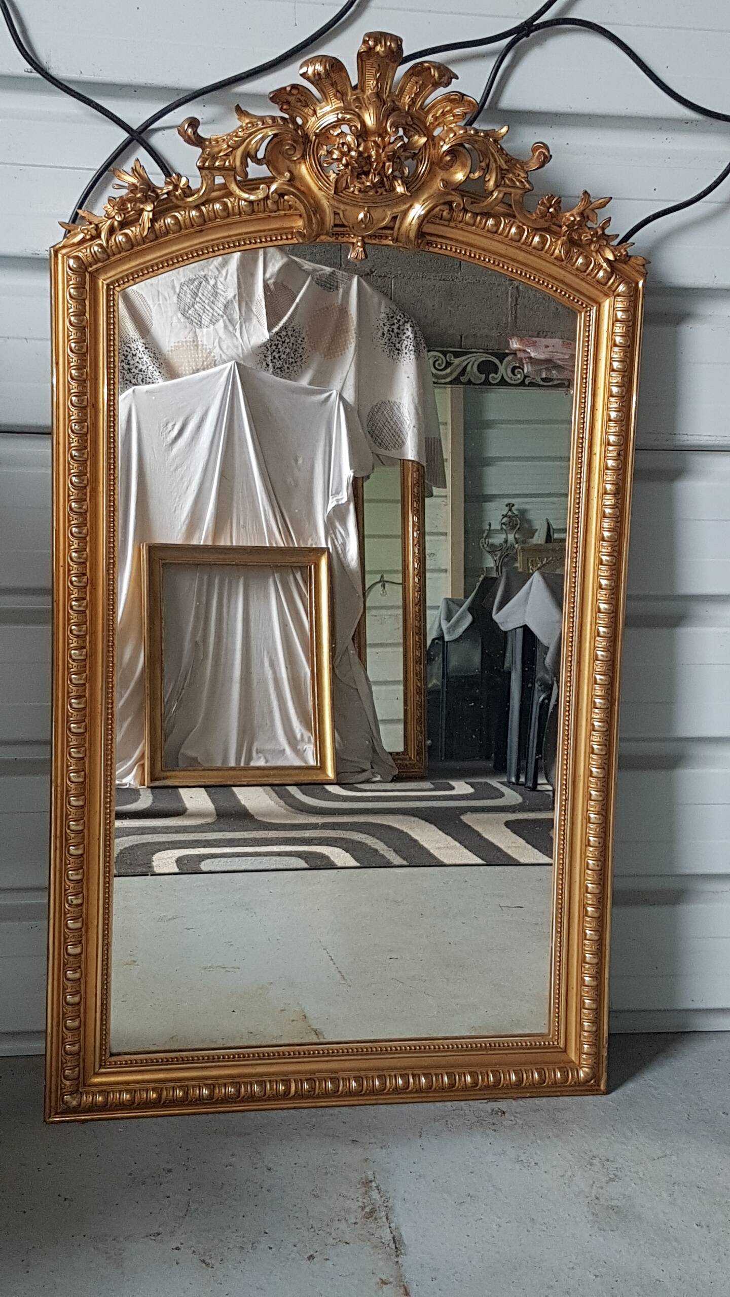 Gilded mirror Napoleon III 162 cm x 0.90 cm