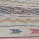 Tapis blanc fait main à motifs 90x200cm