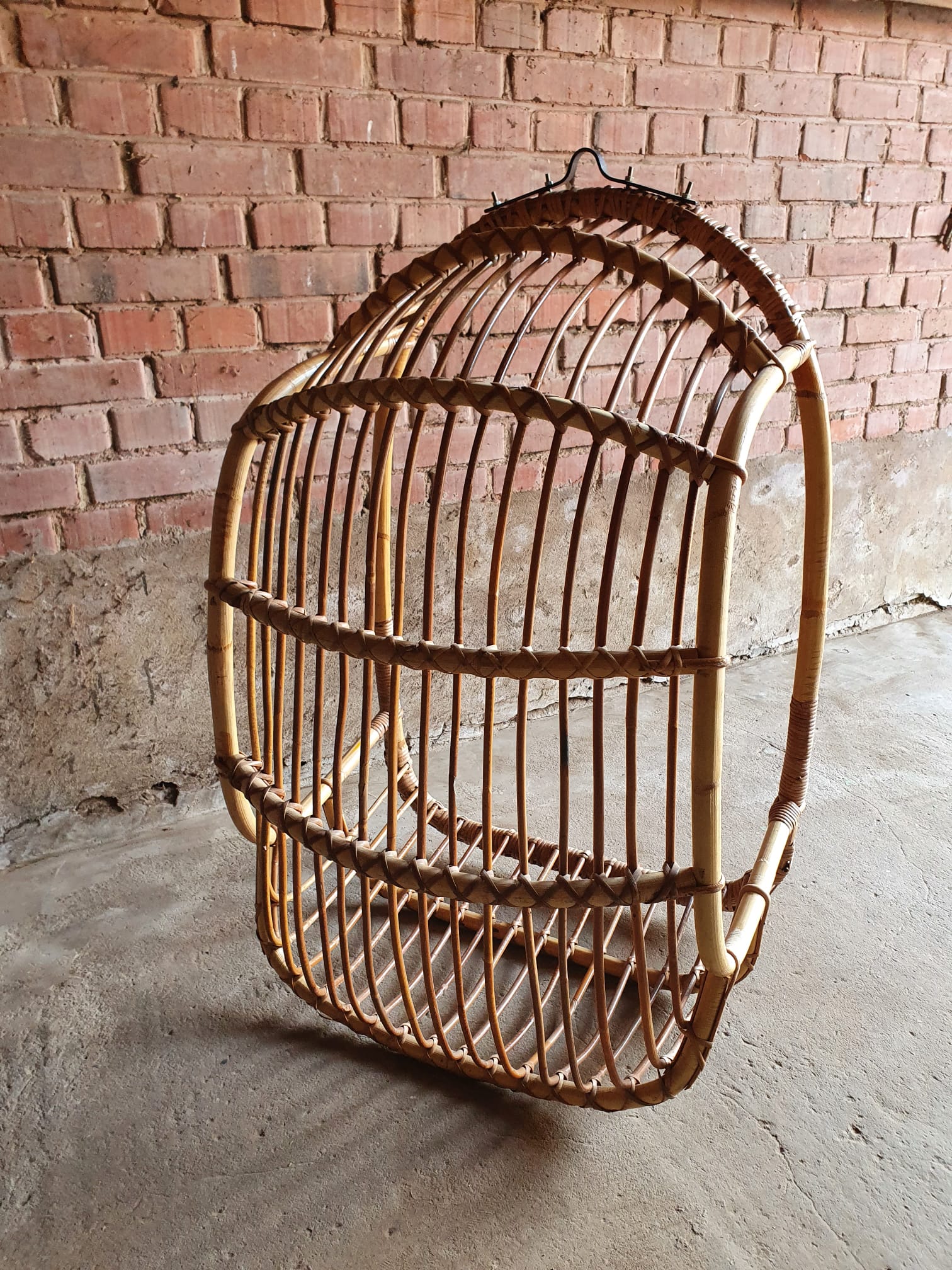 Vintage bamboo hanging chair