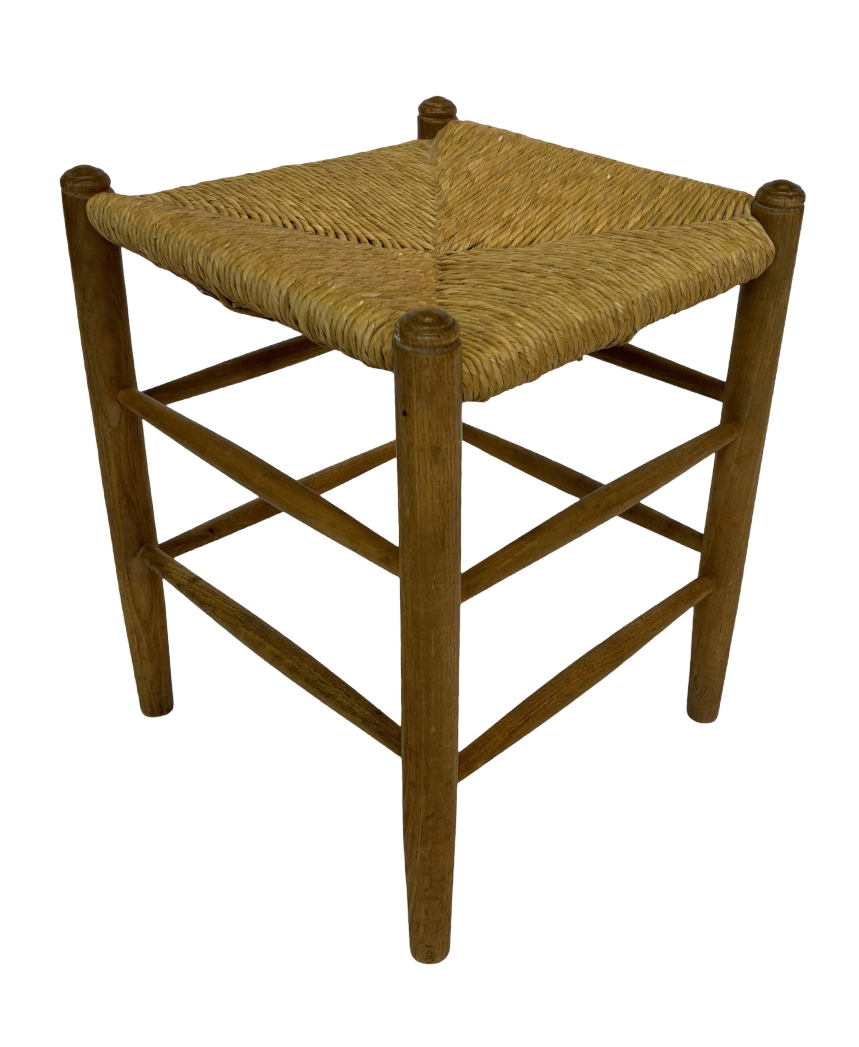 Vintage Danish papercord stool rope beech mid century '60s design