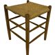 Vintage Danish papercord stool rope beech mid century '60s design