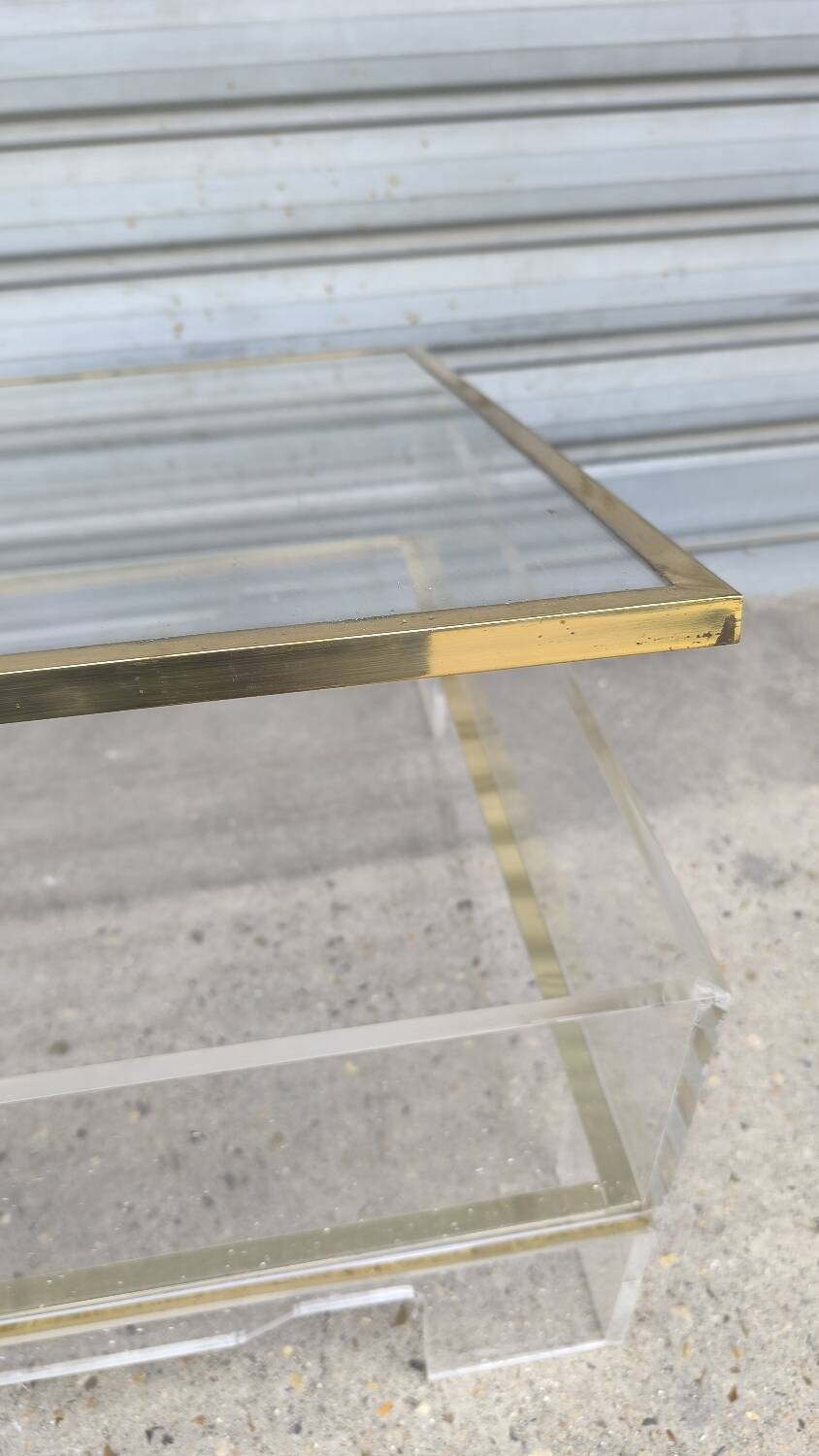 1970s plexiglass coffee table