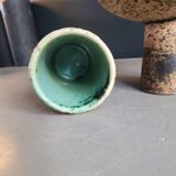 Brutalist ceramic vase and candlestick set