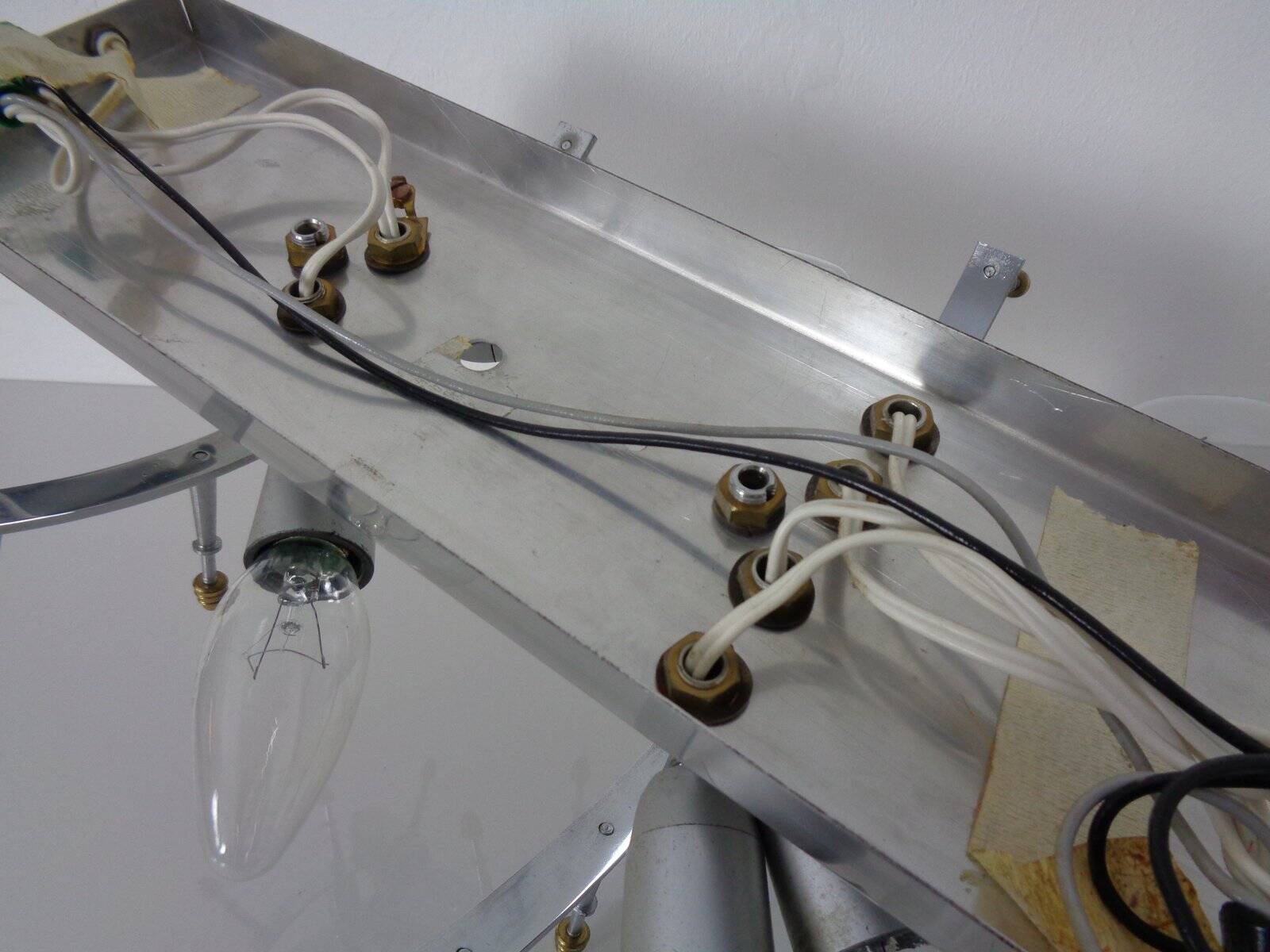 Large crystal glass flush mount from Kinkeldey, Germany, 1970s.