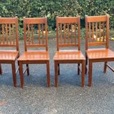 4 solid wood chairs in beech color