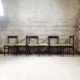 Six chaises des années 50 - bois verni