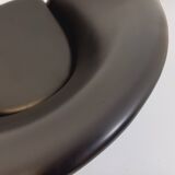 Vintage Scandinavian swivel chair in faux leather and chrome from the 1970s.