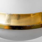 Lampadario a sospensione vetro opalino ottone anni ’50 vintage