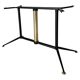 Vintage coffee table with smoked glass top and iron and brass base, Italy 1960s