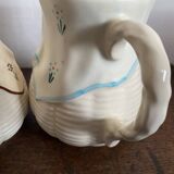 Set of 2 vintage pitchers - 1950 - Barbotine