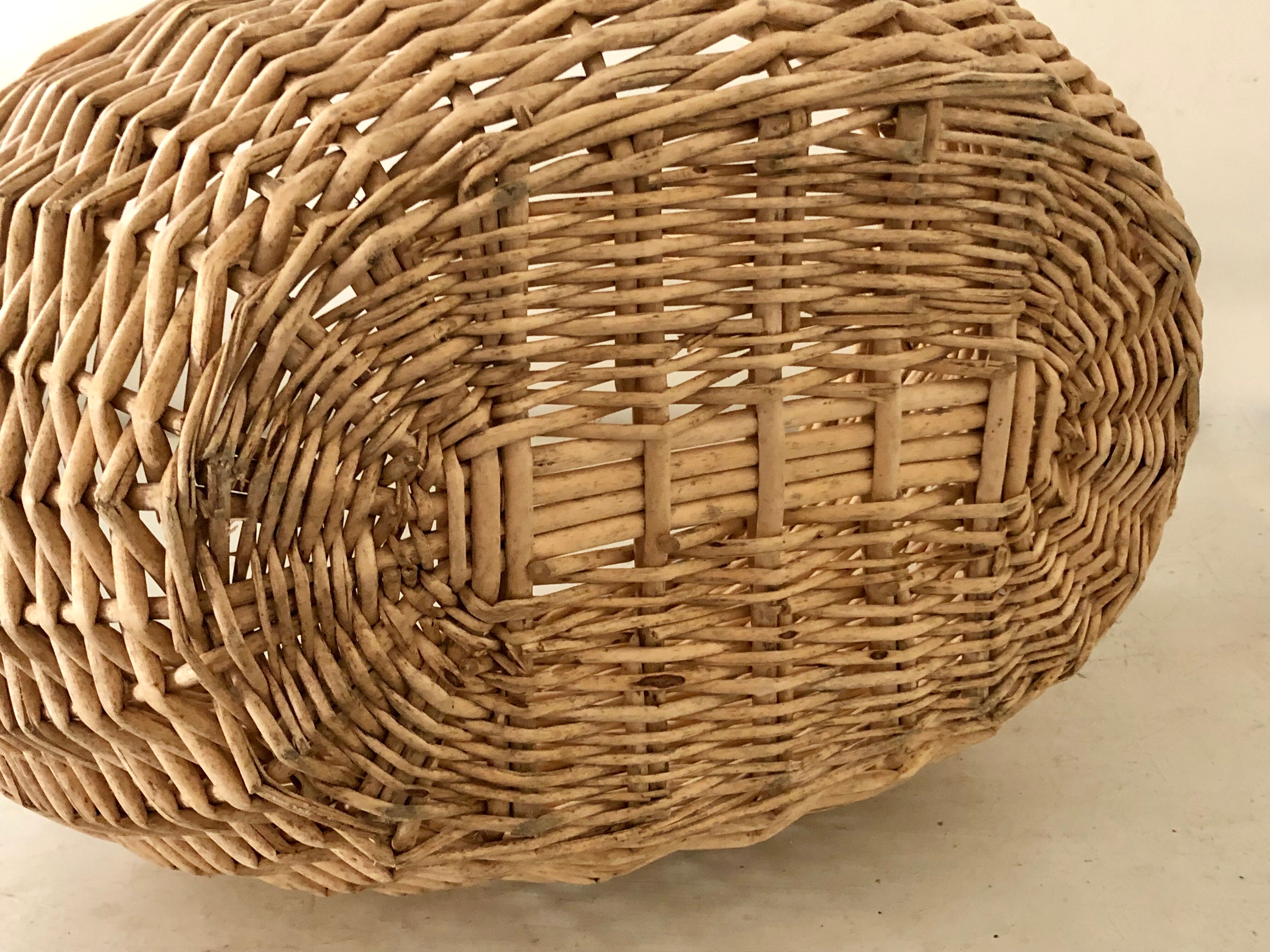 Braided wicker basket for the market