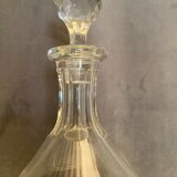 Carved crystal decanter signed baccarat