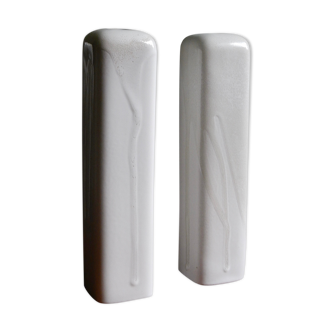 2 long Teplice vases, Czechoslovak 70