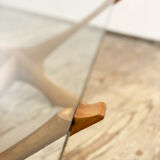 Scandinavian mahogany and glas coffee table by Illum Wikkelso for CF Christiansen Silkeborg, 1960s