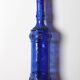 Bouteille décorative en verre bleu cobalt avec bouchon en liège / Espagne / Années 1990