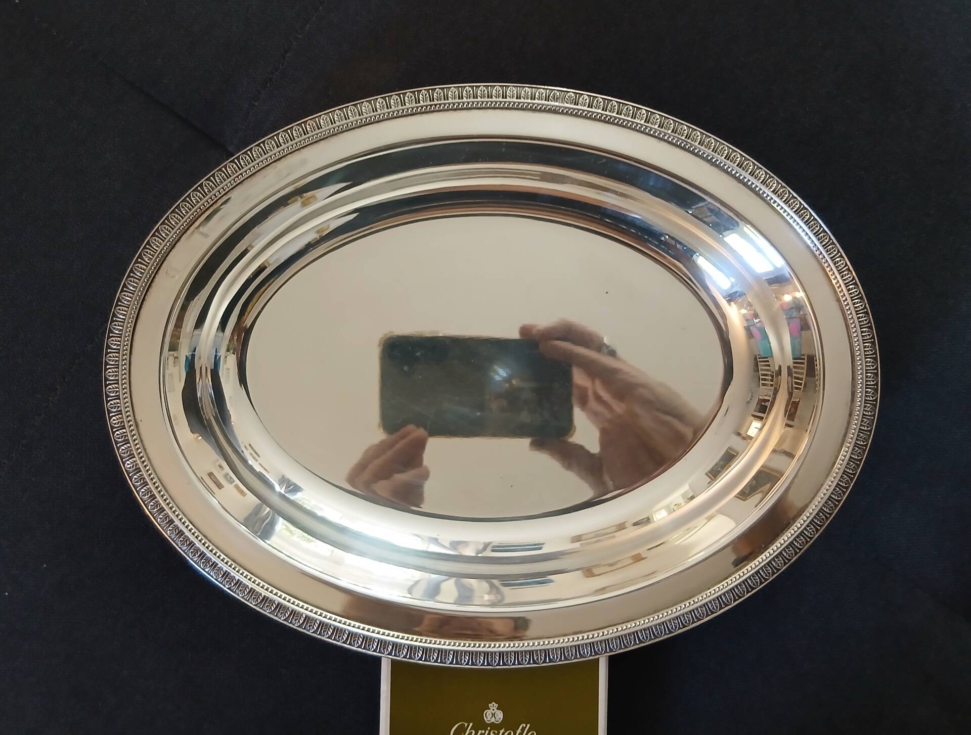 Christofle Malmaison oval serving platter silver-plated metal