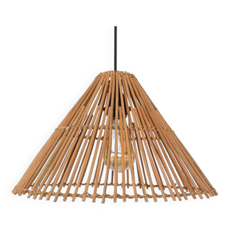 Lumière en bambou, style coni 40cm, suspension Boho