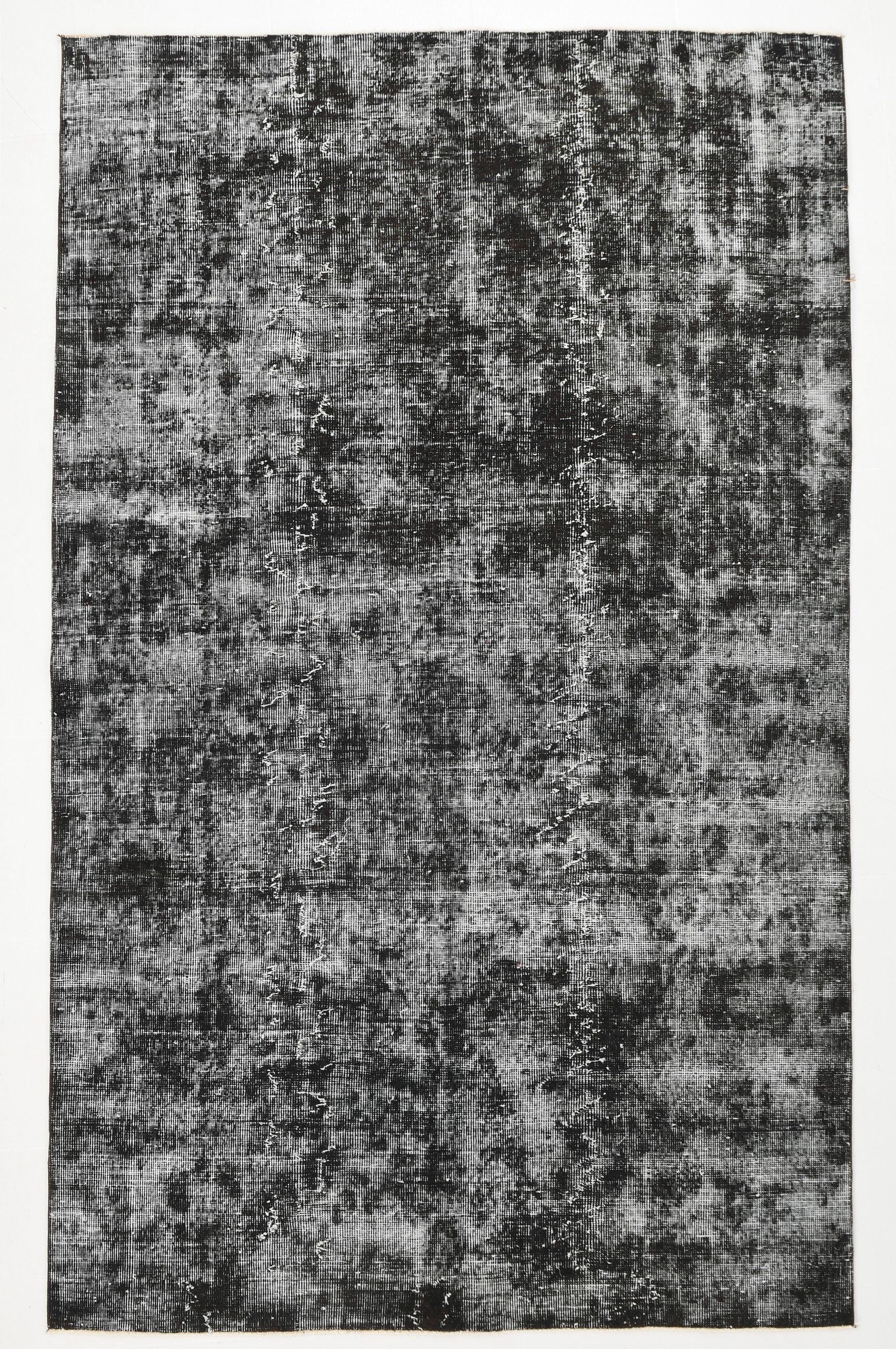 Black gray tones anatolian handmade vintage rug 260x158cm