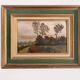 Old Landscape Painting Normandy Rouen School Montparnasse Frame Green Legrip