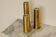 Original trio of mid-century brass candlesticks.