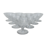 10 crystal champagne glasses from Saint Louis.