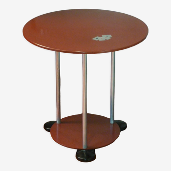 Pedestal table of the 80s, Art Deco spirit