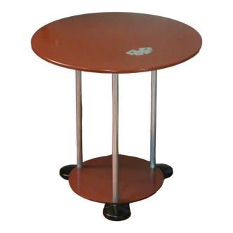 Pedestal table of the 80s, Art Deco spirit
