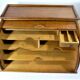 Wooden curtain desk binder