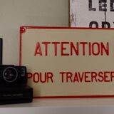 Aluminum plate caution to cross