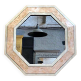 Miroir octogonal travertin années 70