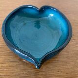 Vide poche Ancien Céramique Bleu Forme Cœur