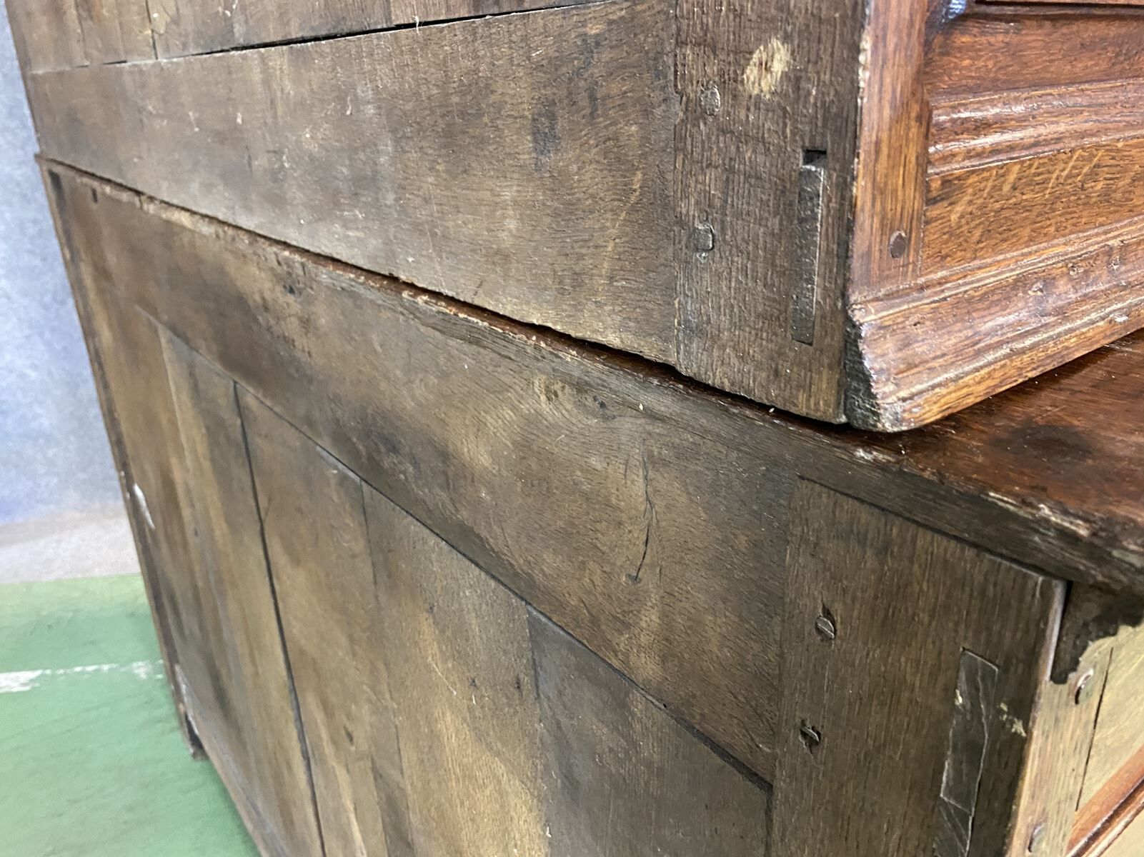 19th century 2-body sideboard in light oak