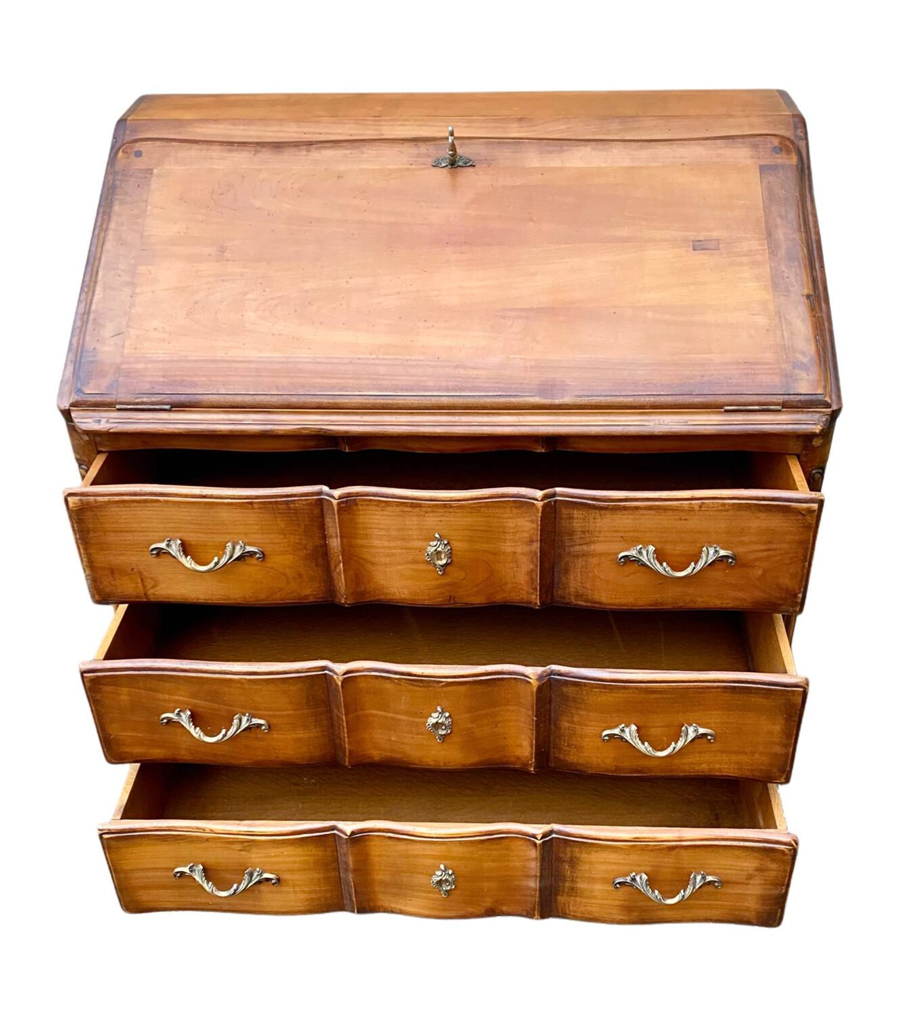 Secretary desk called "scriban" in Louis XV style made of fruitwood.