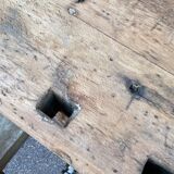 Industrial table Carpenter's workbench in natural raw wood vintage bohemian