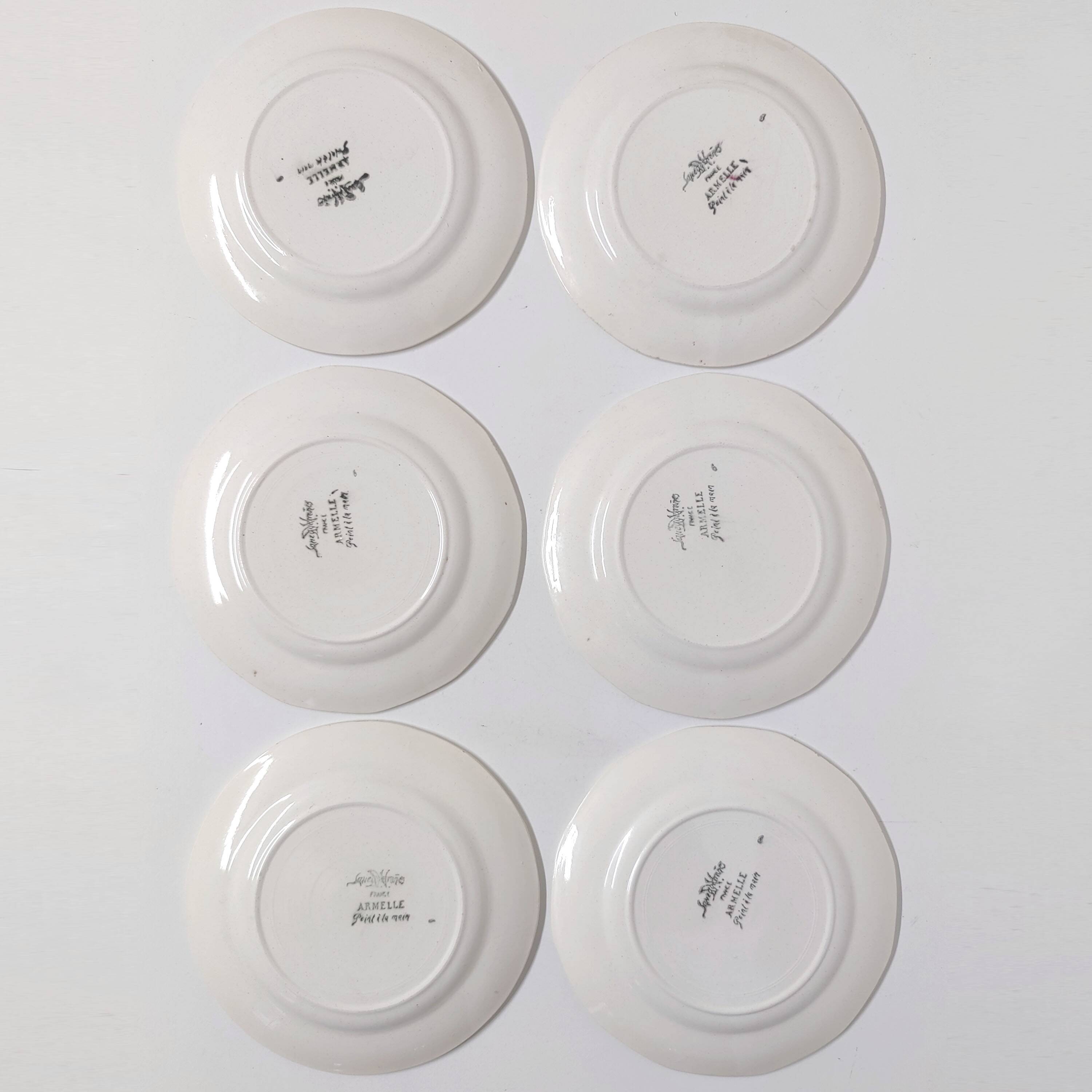 6 Sarreguemines earthenware dessert plate with flowers, Armelle model