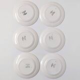 6 Sarreguemines earthenware dessert plate with flowers, Armelle model