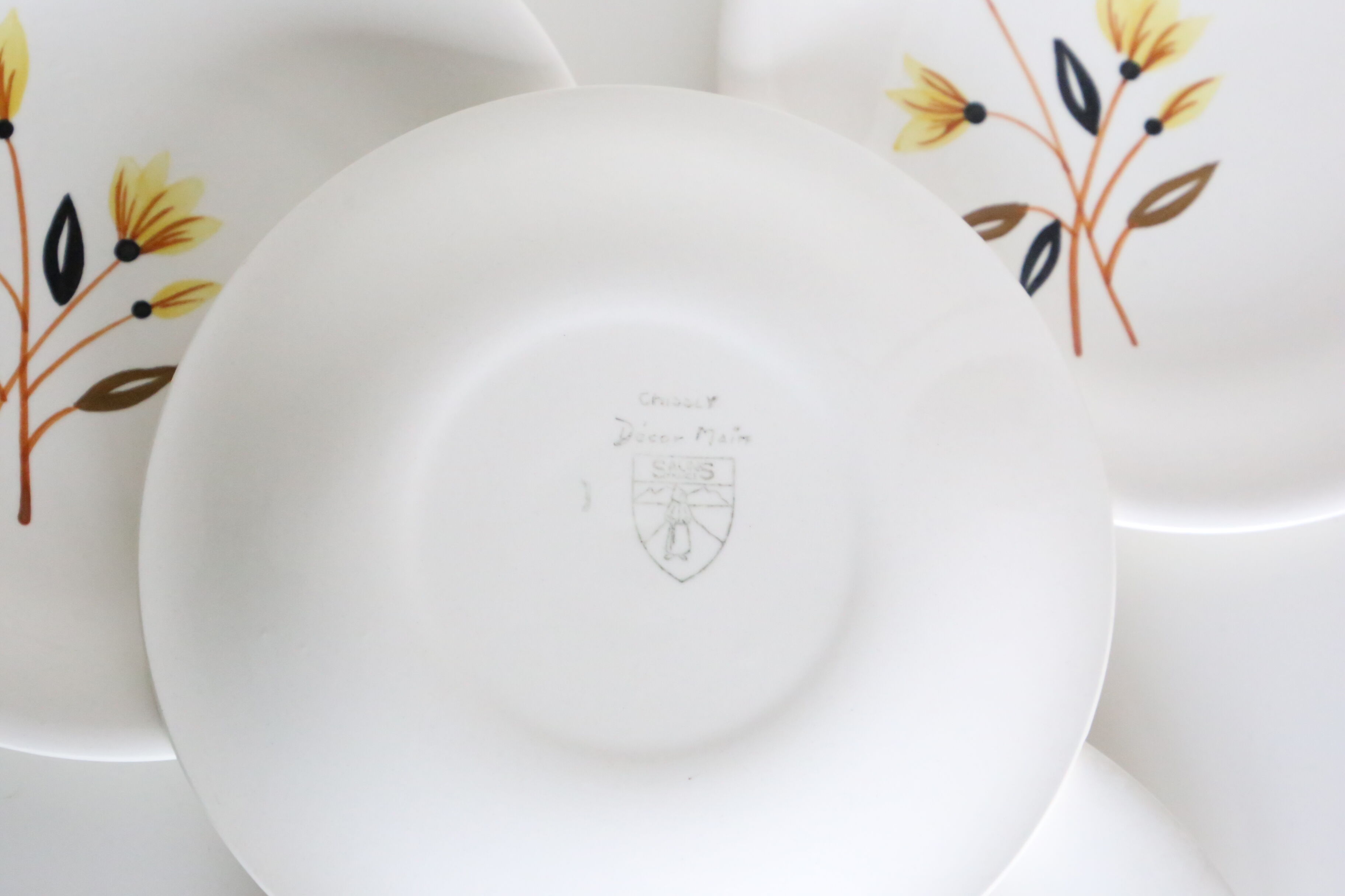 Dessert plates x4, Salins, vintage French