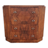 Art deco chest of drawers in walnut from the 30s