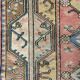 Old Turkish Milas Rug 212x122 cm old vintage carpet Ushak Region Pink Beige Blue