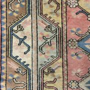 Old Turkish Milas Rug 212x122 cm old vintage carpet Ushak Region Pink Beige Blue