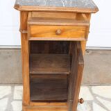 Antique bedside table with marble top