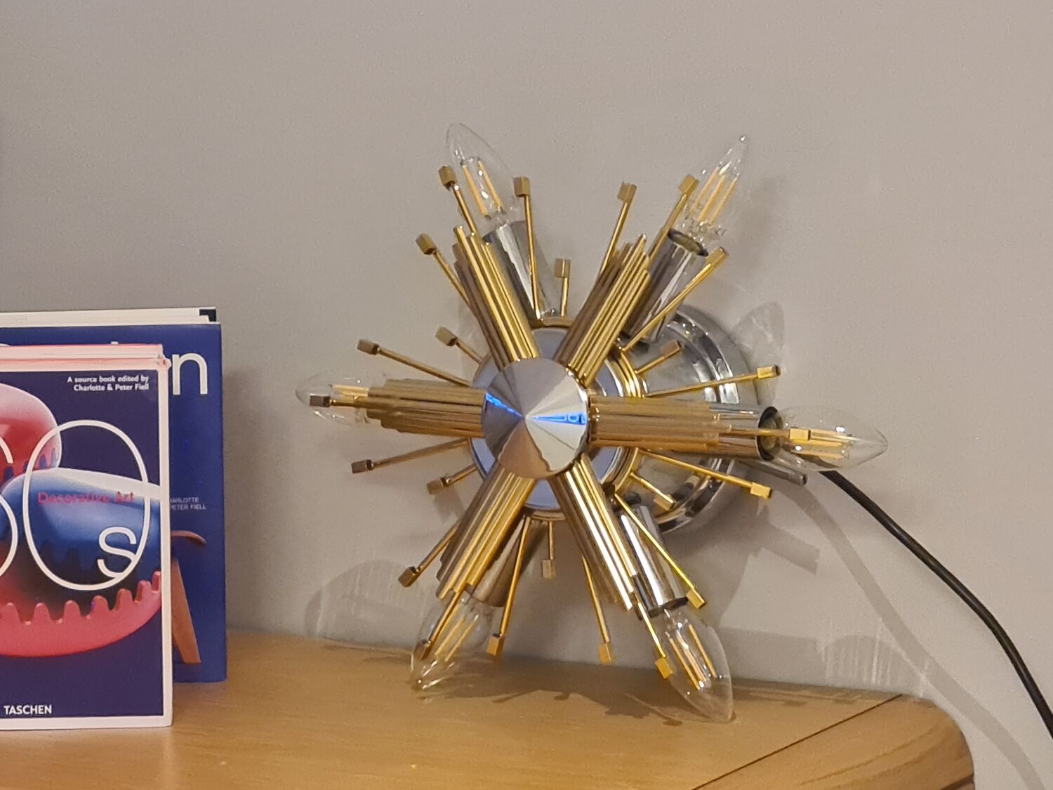 Ceiling lamp, wall lamp, chandelier sun, star, Italy vintage 1960