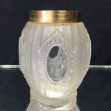 Vase ancien en verre et bague en laiton de style Louis XVI