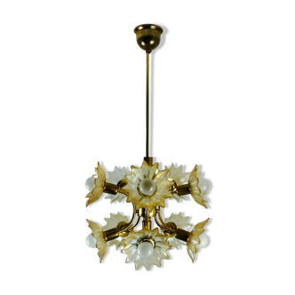 Glass flowers chandelier, 1970